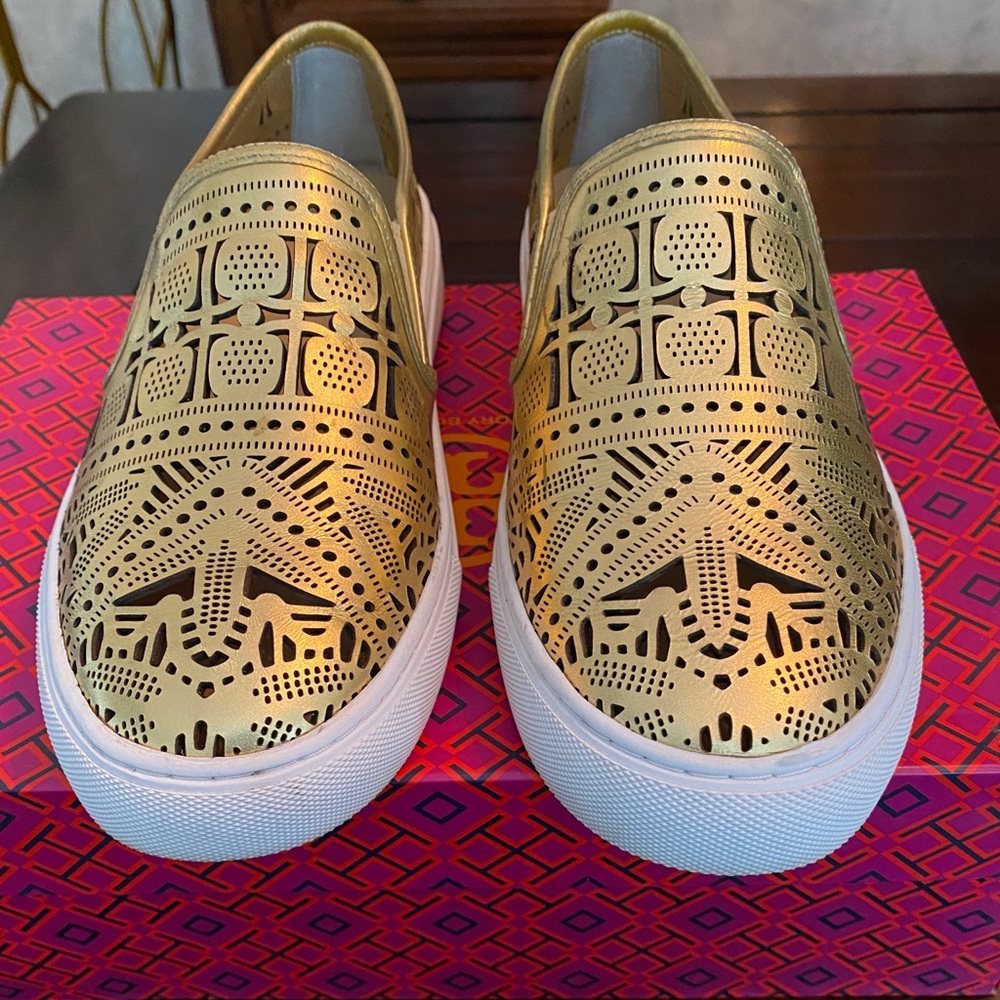 Tory Burch Roselle Metallic slip-on sneaker